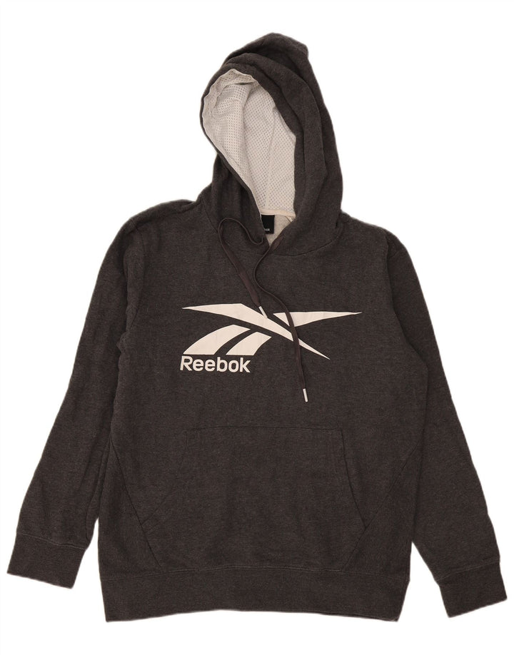 Reebok Pull à Capuche Graphic Homme Petit Gris Coton