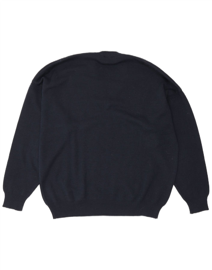 Il Granchio Pull Col V Homme XL Bleu Marine Laine