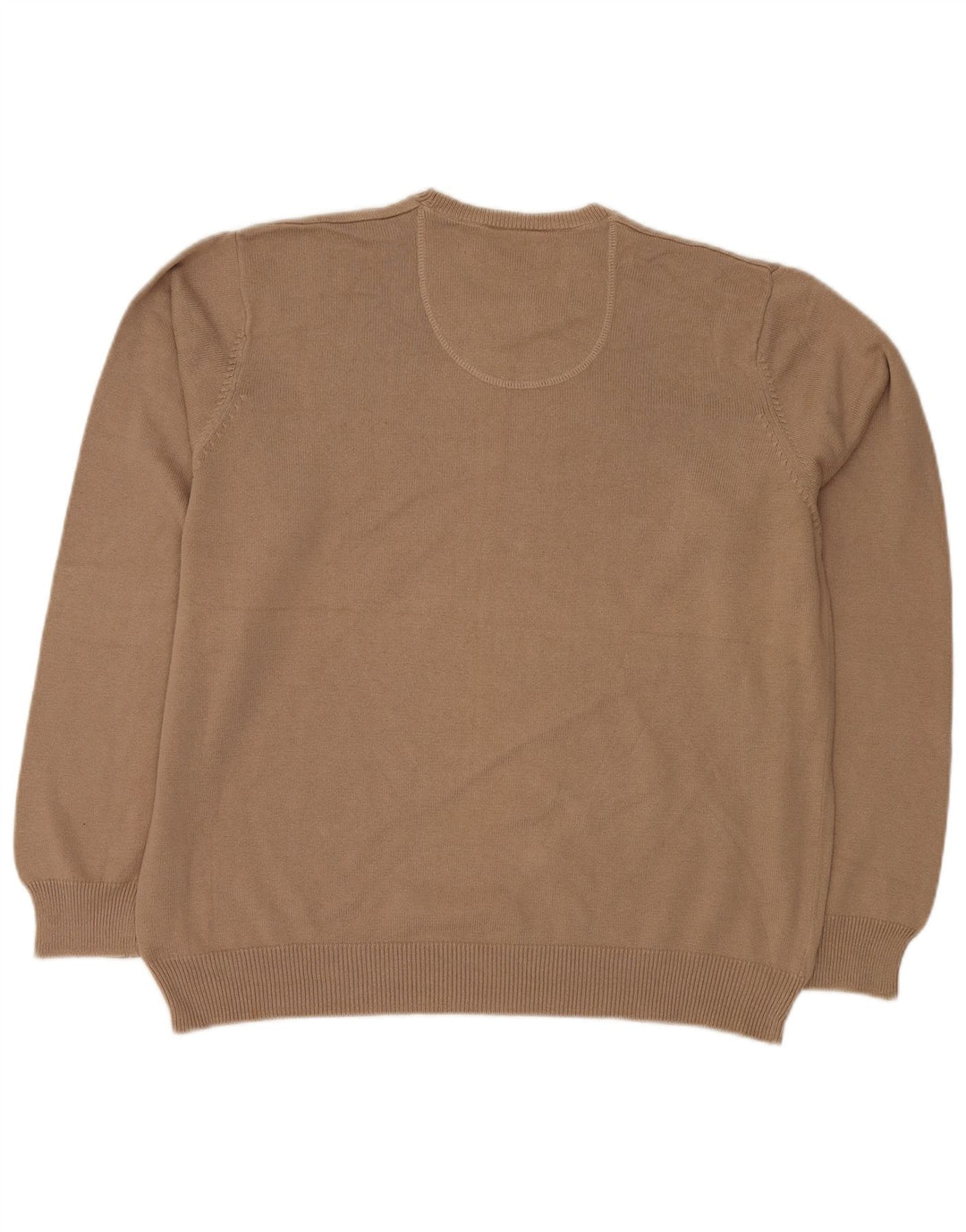 MARKS & SPENCER Pull Col Rond Bleu Harbour Homme XL Coton Beige