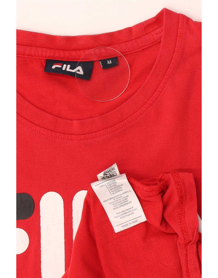 Fila T-Shirt Graphique Homme Rouge Moyen Coton