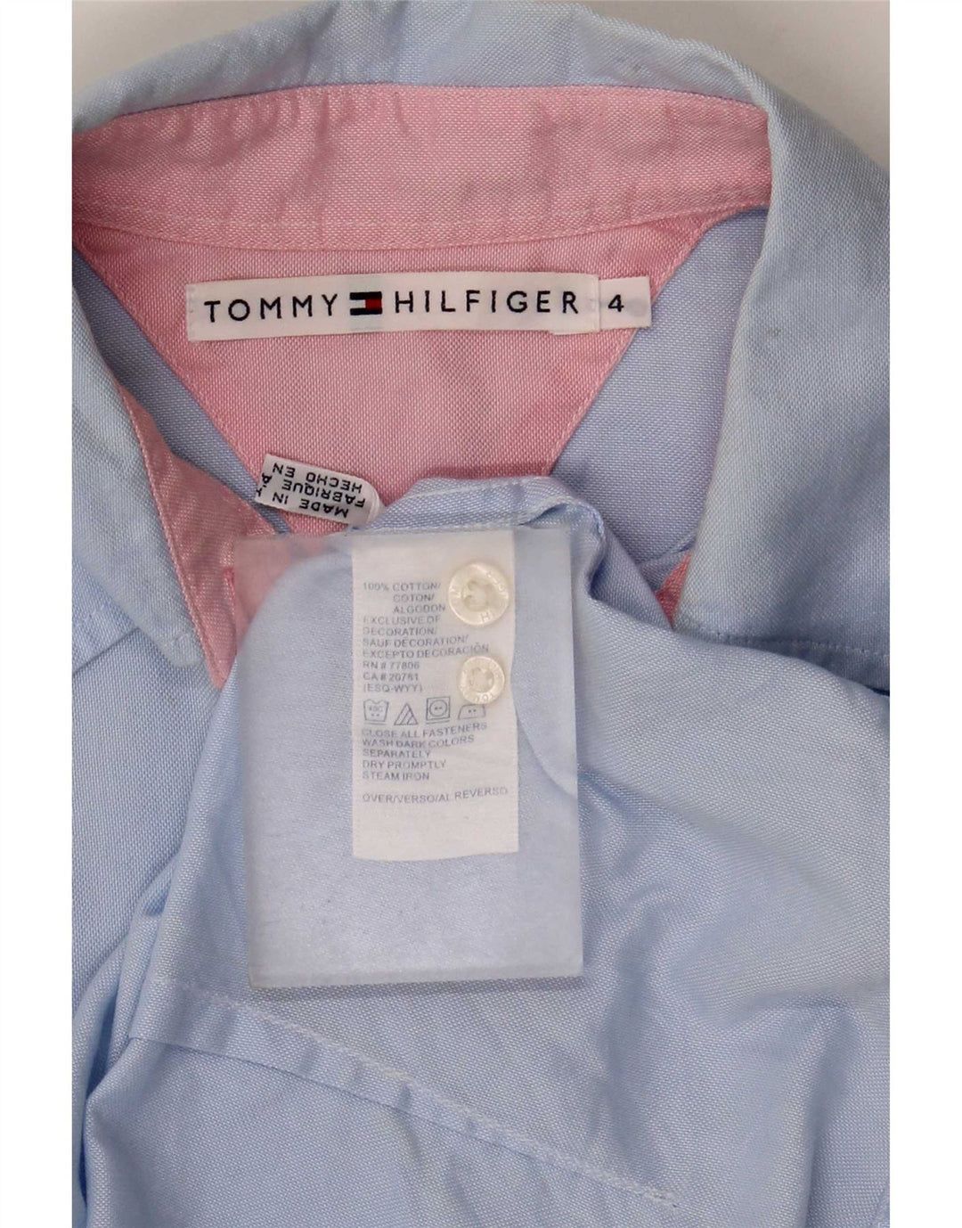 Tommy Hilfiger Chemise Femme US 4 Small Bleu Coton