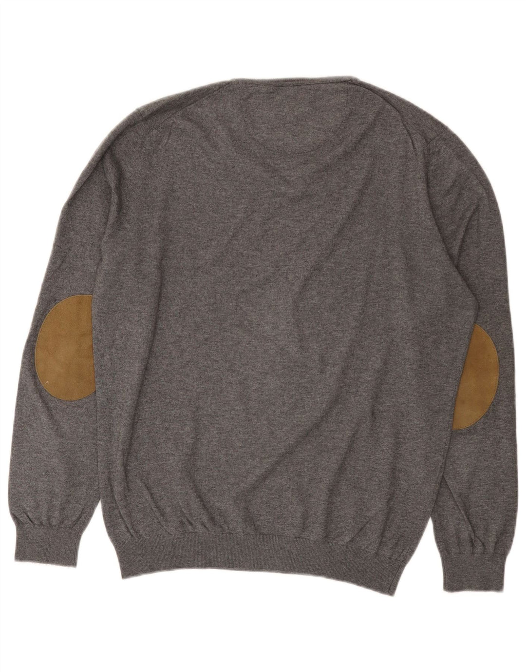 Massimo Dutti Pull col en V pour femme UK 16 Large Gris Coton