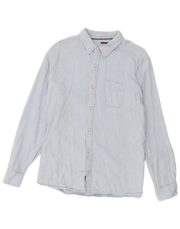 Fat Face Chemise en flanelle pour homme Grand lin bleu