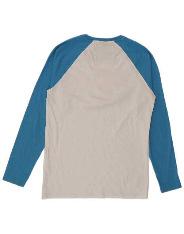 Superdry Haut Graphique à Manches Longues pour Homme Petit Coton Colorblock Blanc