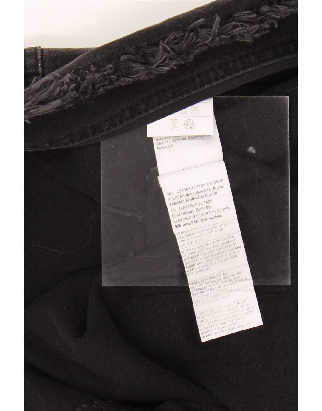 Benetton Veste en jean ouverte pour femme IT 44 Coton noir moyen