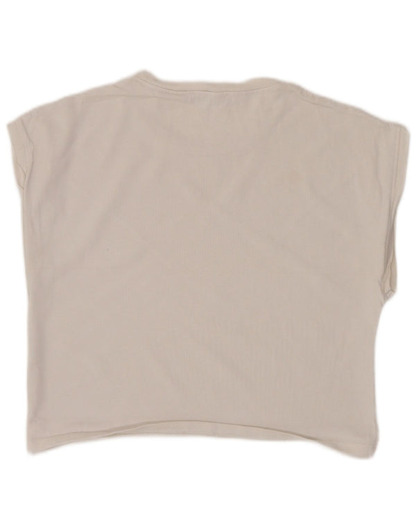 Zara Womens Crop T-Shirt Top UK 10 Petit Coton Blanc