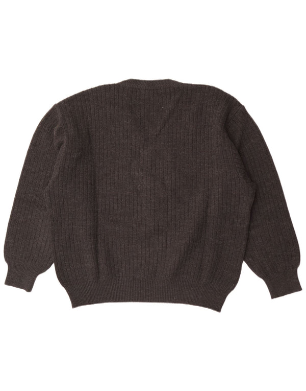 Malagrida Pull Col V Homme XL Gris Rayé