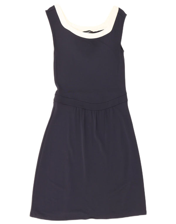 Max & Co. Robe trapèze sans manches pour femme UK 8 Small Bleu marine Viscose