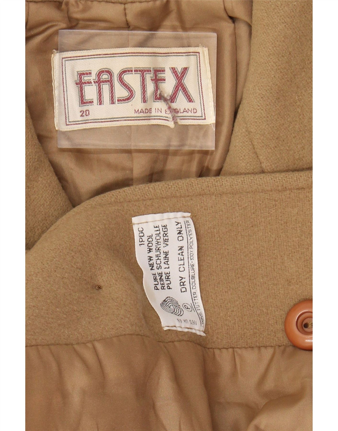 EASTEX Womens Overcoat UK 20 2XL Beige New Wool