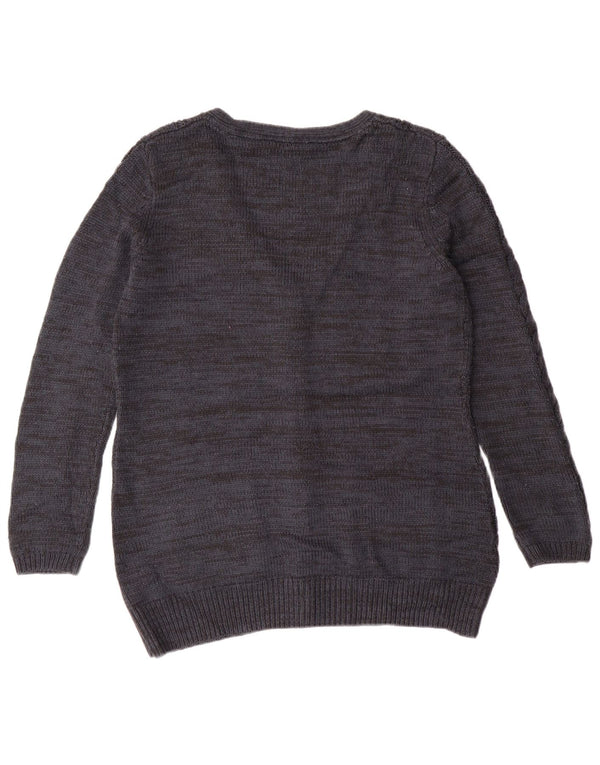 Fat Face Cardigan Femme Pull UK 14 Grand Bleu Marine Cachemire Classique