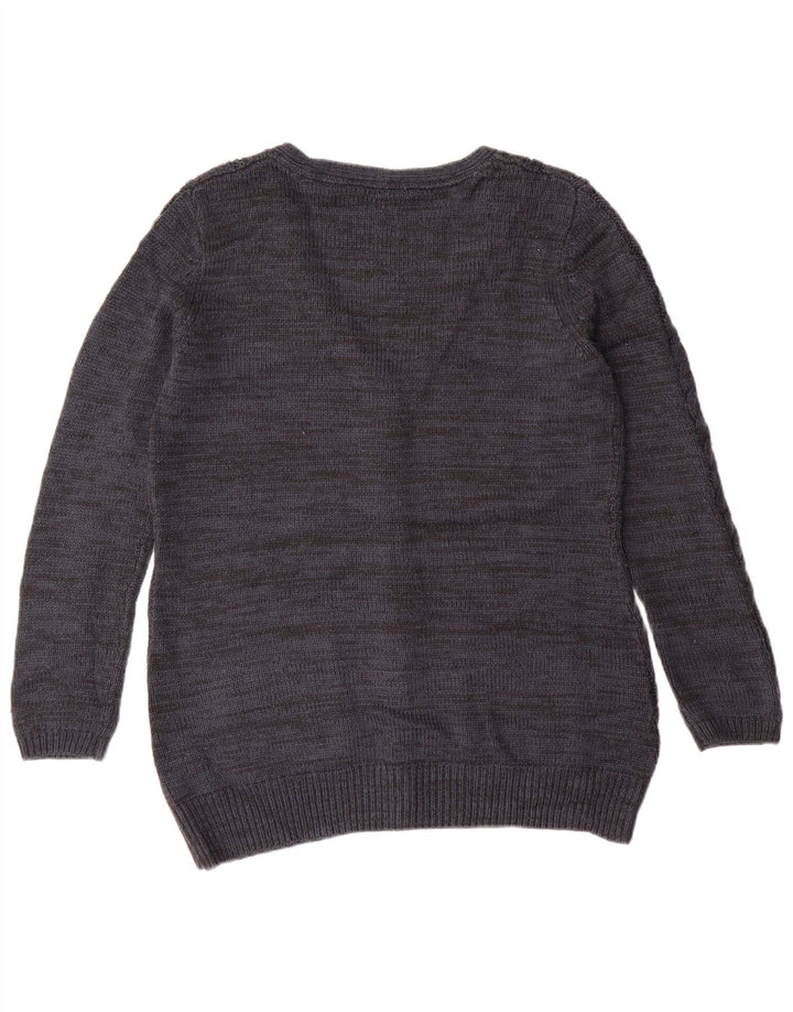 Fat Face Cardigan Femme Pull UK 14 Grand Bleu Marine Cachemire Classique