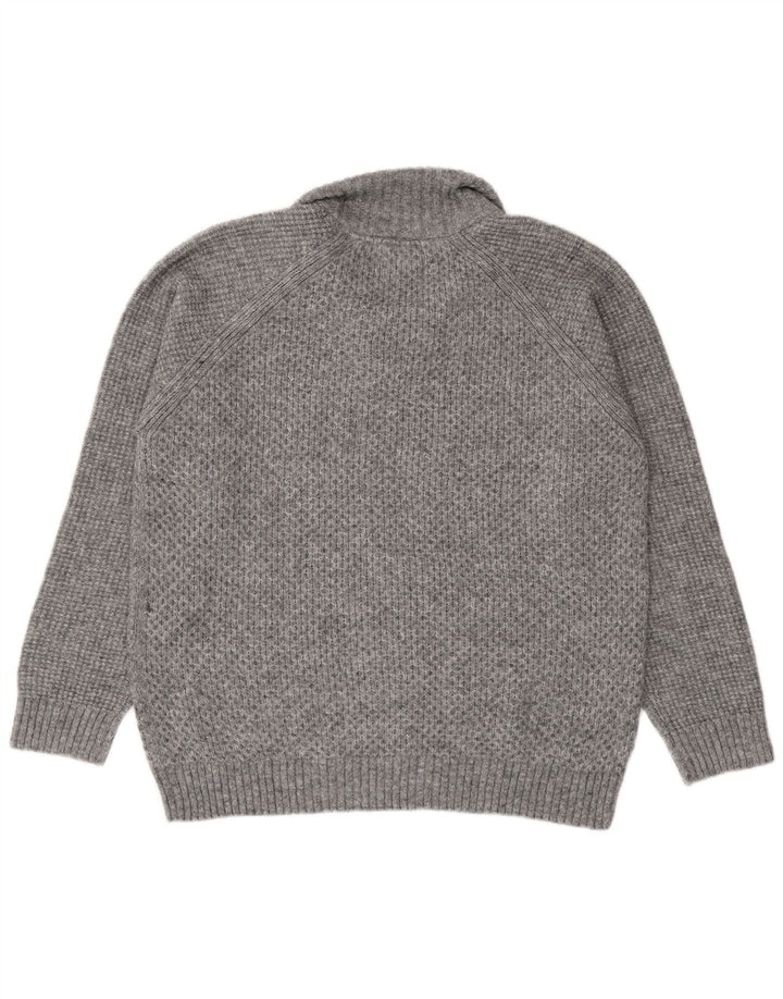 Marks & Spencer Pull coupe classique à col zippé pour homme XL Gris Acrylique