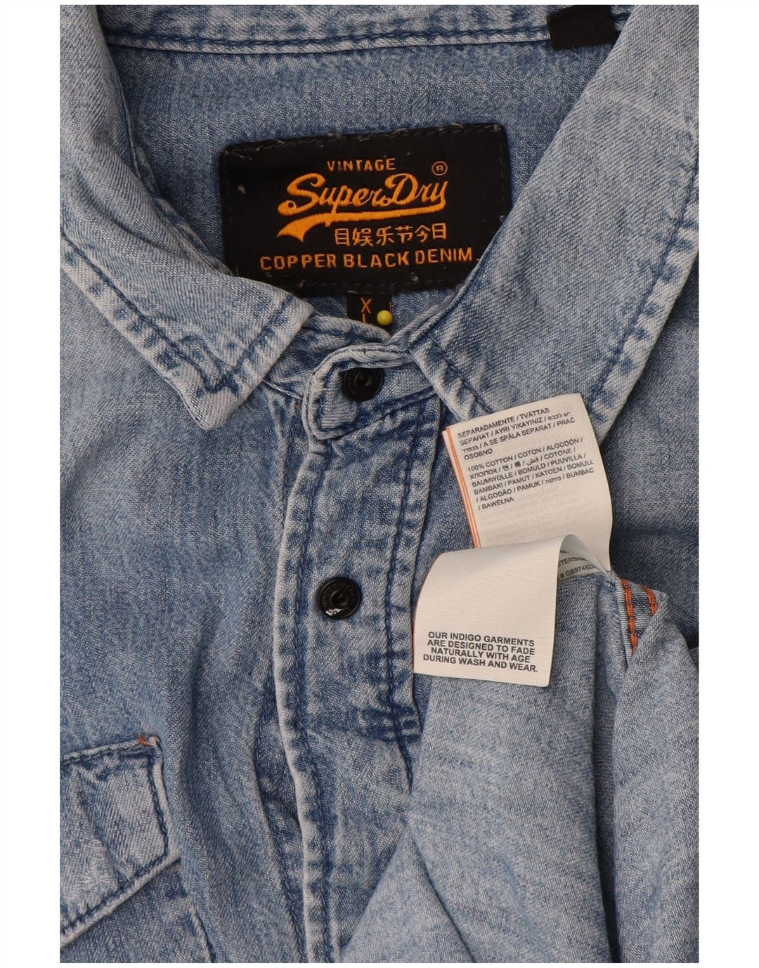Superdry Chemise En Jean XL Bleu Coton Homme