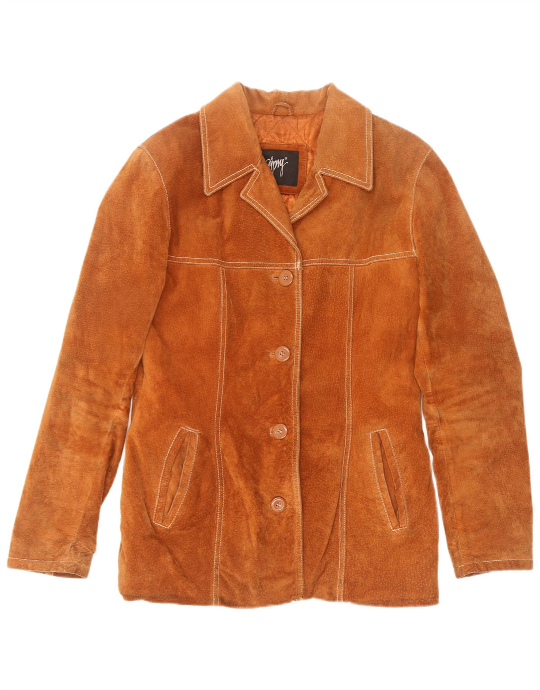 Gipsy Veste en daim pour femme UK 14 Cuir marron moyen