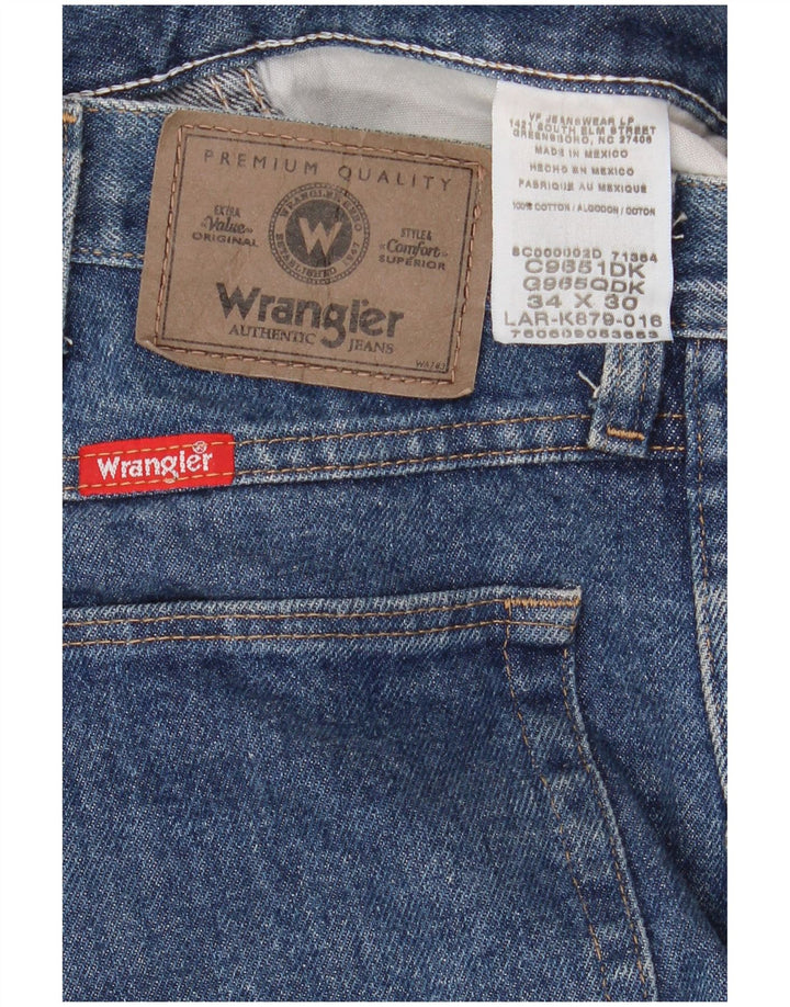 WRANGLER Jean droit homme W34 L30 bleu coton
