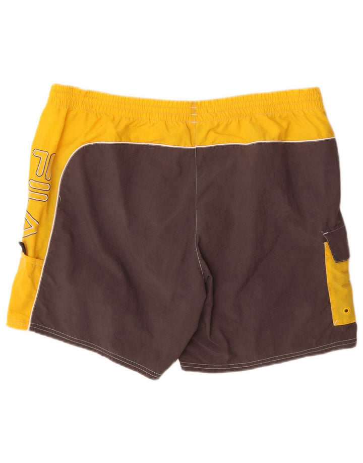 Fila Short de Bain XL Homme Jaune Colorblock Polyamide