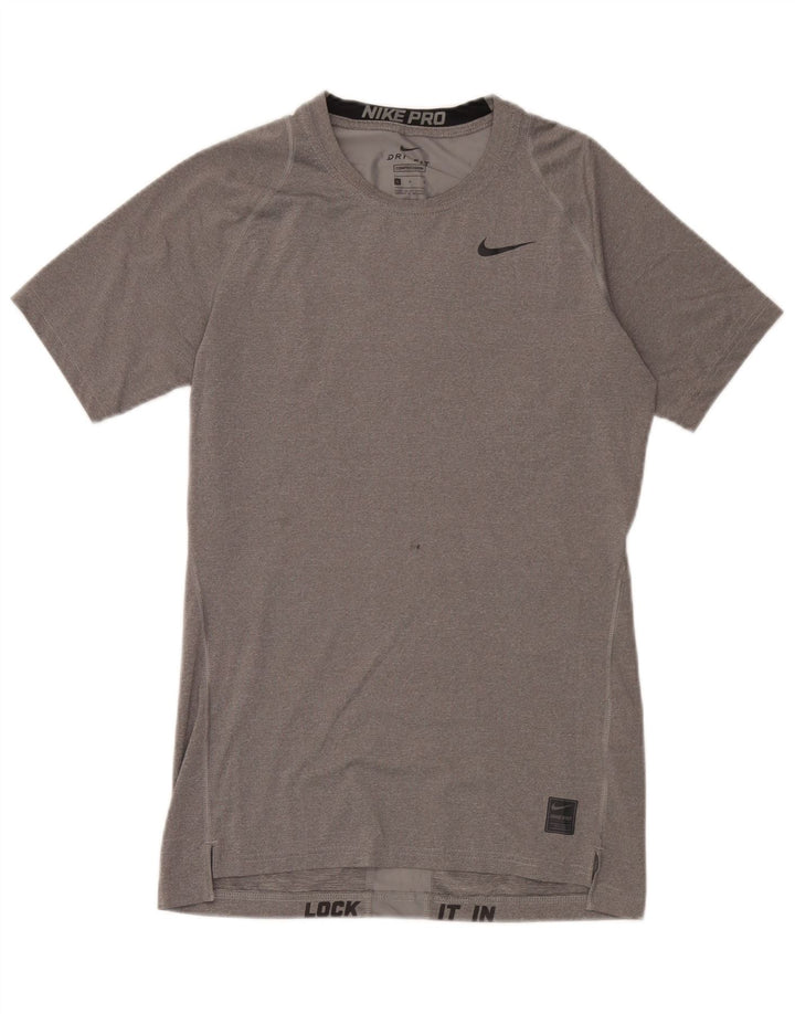 Nike Hommes Dri Fit T-Shirt Haut Large Gris Polyester