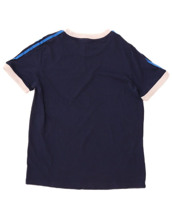 ADIDAS T-Shirt Femme UK 12 Bleu Marine Moyen