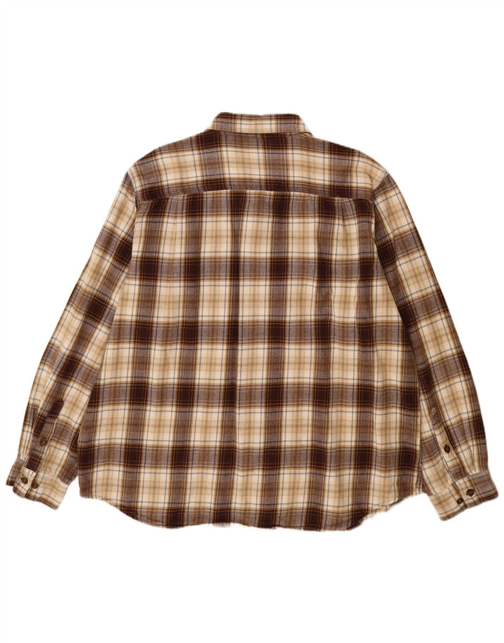 CARHARTT Chemise en flanelle coupe ajustée pour homme 2XL en coton à carreaux marron