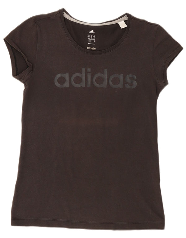 Adidas Climalite Graphic T-Shirt Top UK 4/6 XS Marron Coton