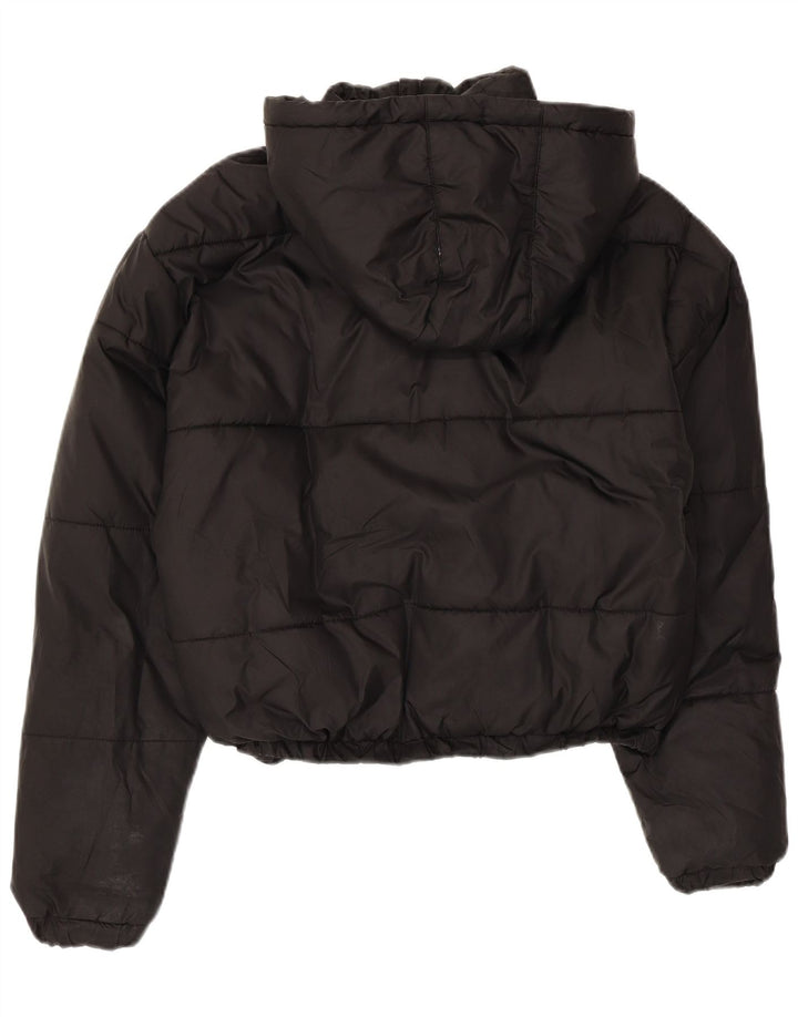 Ellesse Veste matelassée à capuche surdimensionnée pour femme UK 6 XS Noir Polyester