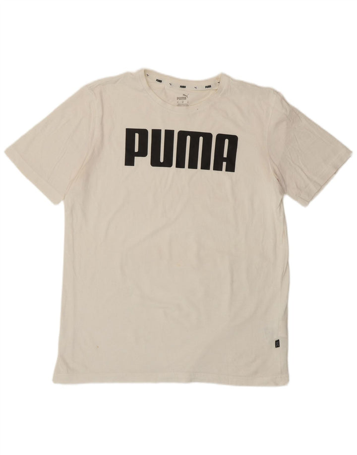 PUMA T-Shirt Graphique Homme Blanc Moyen Coton