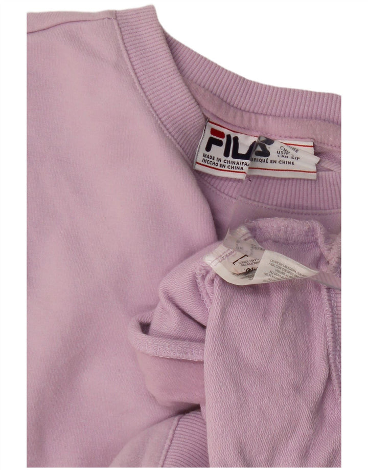 FILA Sweat-shirt surdimensionné pour femme UK 10 Small Violet Coton