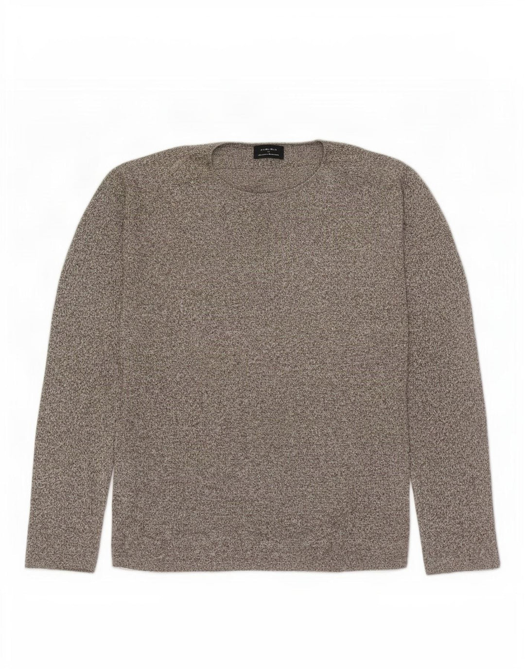 Zara Pull à col rond pour homme Petit coton moucheté gris