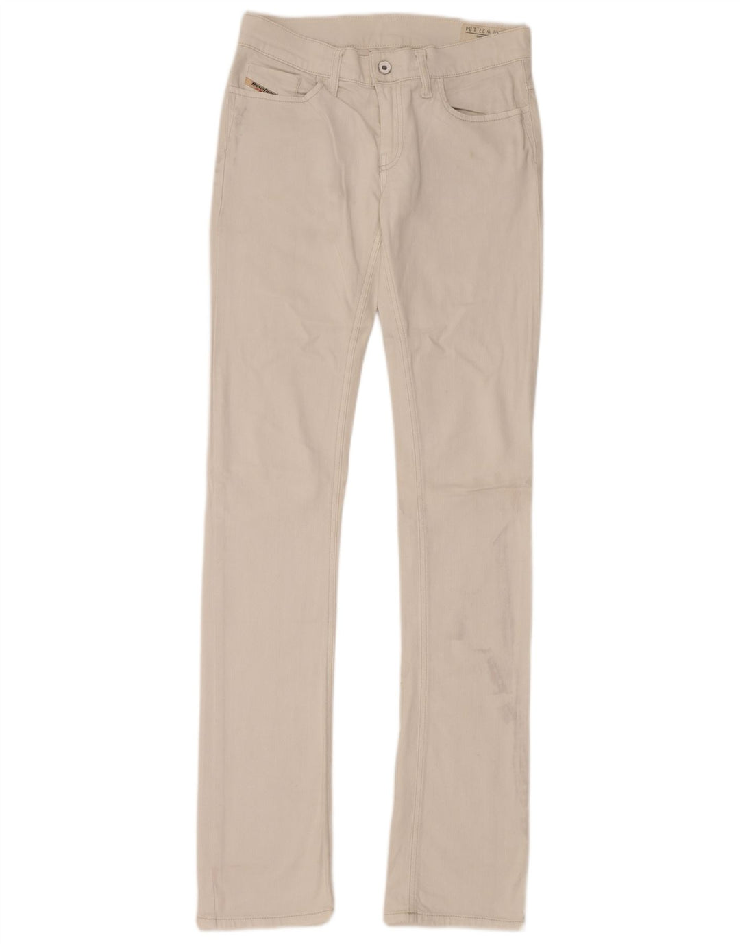 DIESEL Femme Liv Slim Jean Droit W27 L24 Coton Blanc