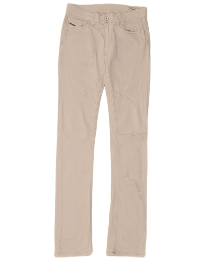 DIESEL Femme Liv Slim Jean Droit W27 L24 Coton Blanc