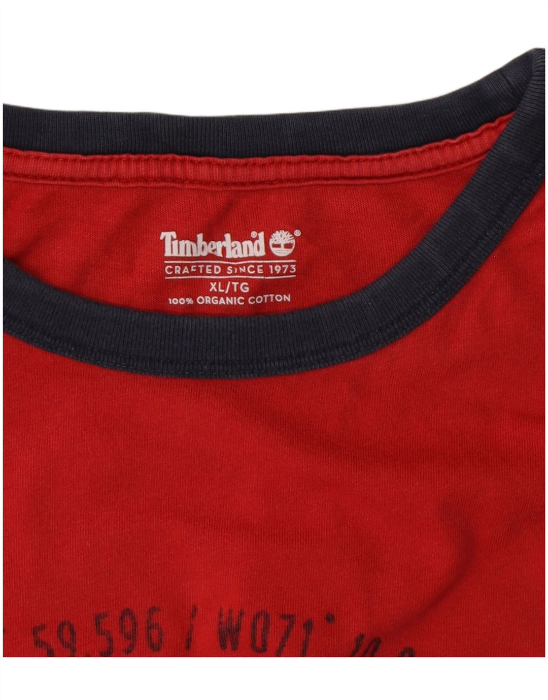 Timberland T-Shirt Graphique Homme Top XL Rouge Coton