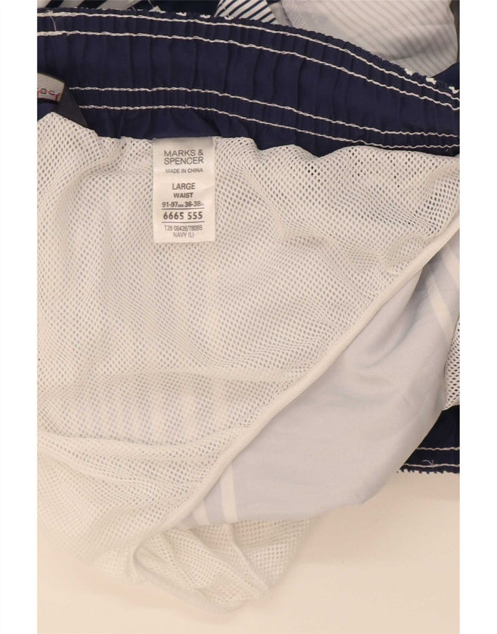 Marks & Spencer Short de bain homme grand bleu marine rayé polyester