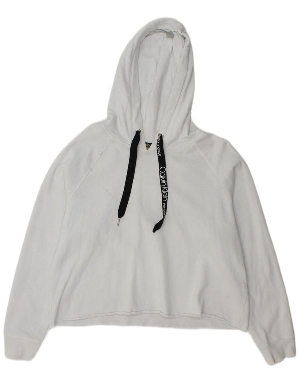 Calvin Klein Pull à capuche surdimensionné pour femme UK 10 Petit coton blanc