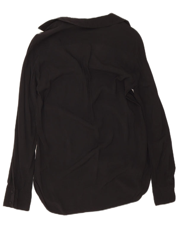 Zara Chemisier coupe ample pour femme UK 6 XS Noir Viscose