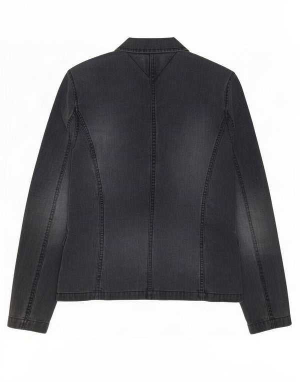 Tommy Hilfiger Veste blazer en jean à 3 boutons pour femme UK 12 Bleu marine moyen