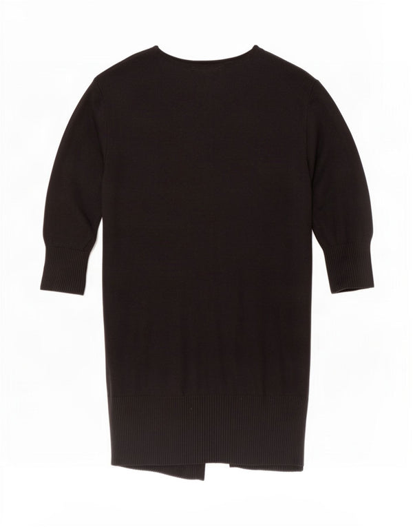 Zara Pull Longline Ouvert Fille 7-8 Ans Acrylique Noir