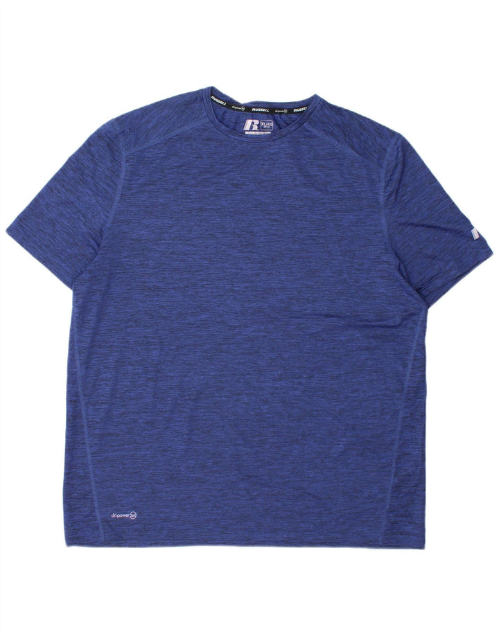 RUSSELL ATHLETIC T-shirt Dri-Power pour homme UK 46/48 XL Bleu marine moucheté
