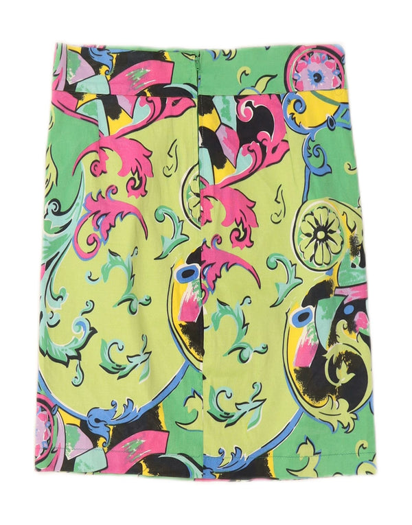 VINTAGE Jupe droite femme W26 Petit Paisley Vert