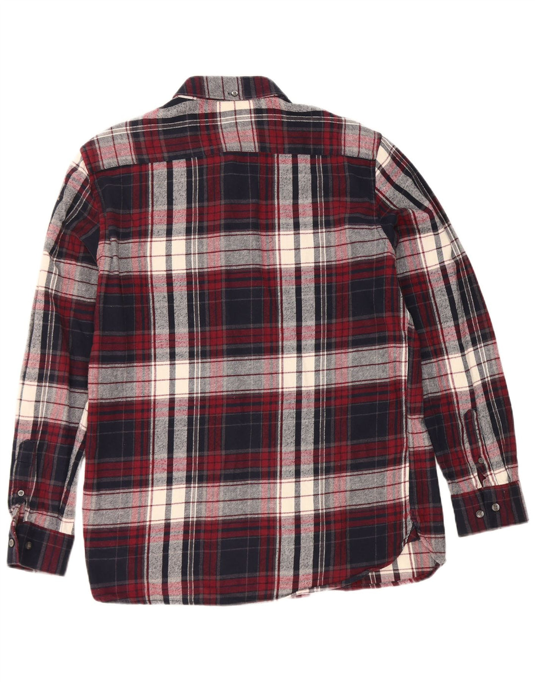 French Connection Chemise Flanelle Homme Grand Carreaux Bleu Marine Coton