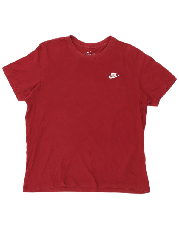 Nike T-shirt pour homme en coton bordeaux Taille L