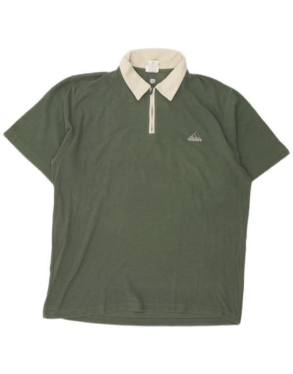 ADIDAS Polo de Rugby Homme UK 48/50 XL Vert Coton