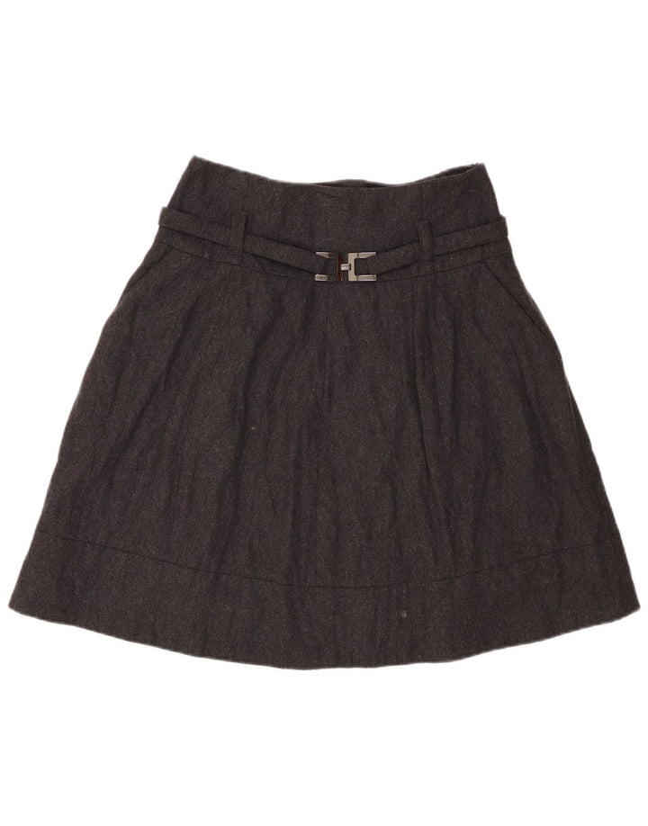 Seventy Jupe trapèze pour femme IT 42 Medium W28 Laine vierge mouchetée gris
