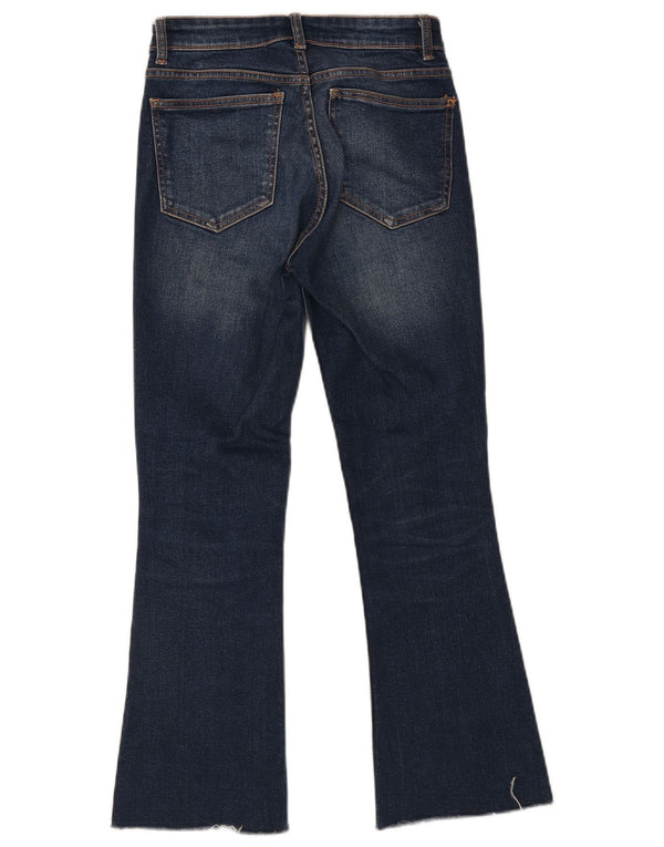 Zara Femme Jean évasé EU 36 XS W26 L27 Bleu Coton
