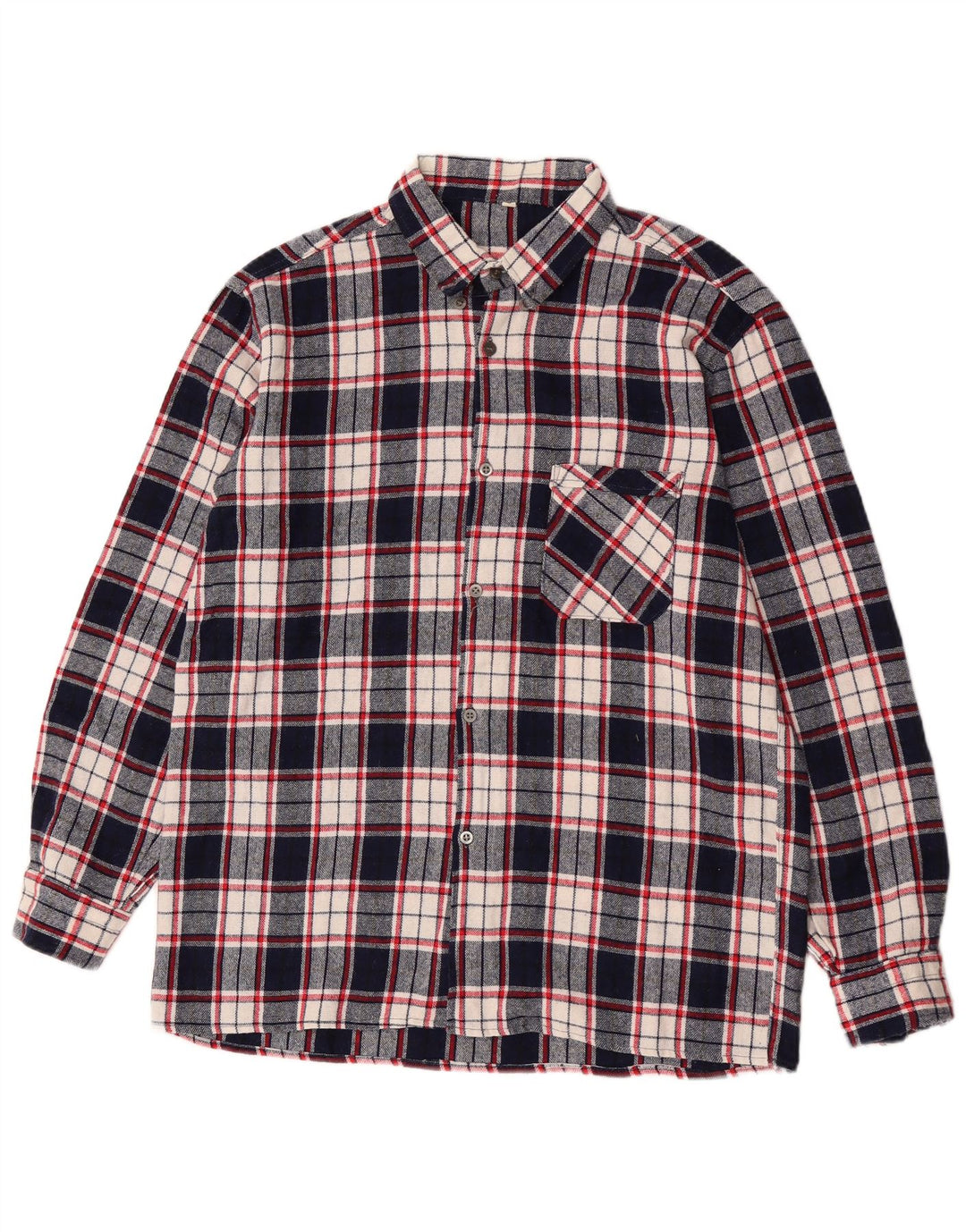 Chemise en flanelle à carreaux Vintage pour hommes, bleu marine moyen