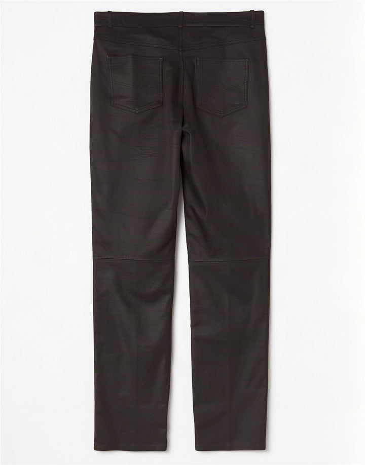 Pantalon droit en cuir pour hommes Arizona W36 L32 noir