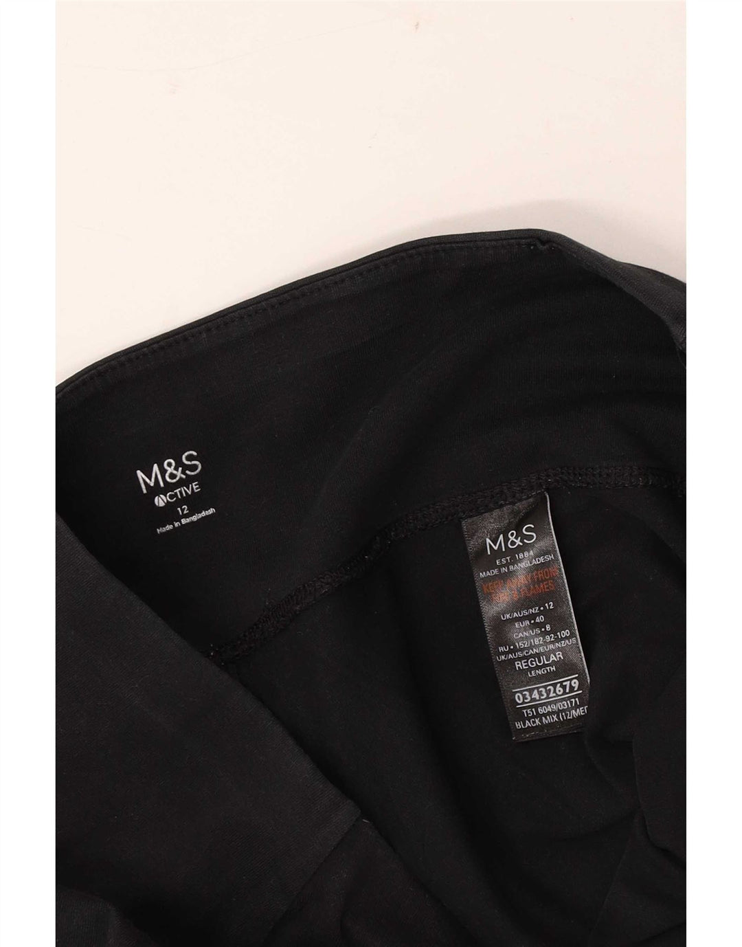 Marks & Spencer Pantalon de survêtement pour femme UK 12 Medium Noir Coton