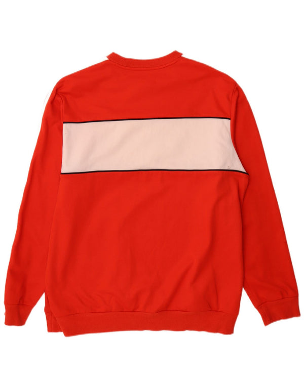 Adidas Sweat-shirt graphique pour homme XL en coton color block orange
