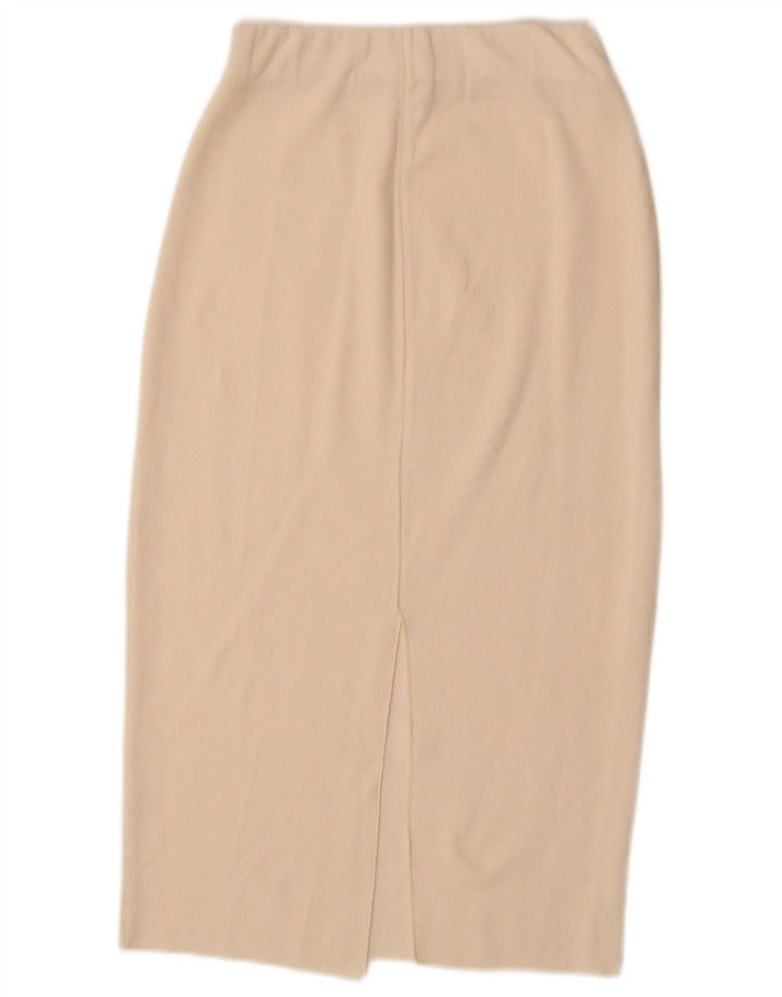 Zara Femme Jupe Midi En Tricot Petit W27 Blanc Cassé