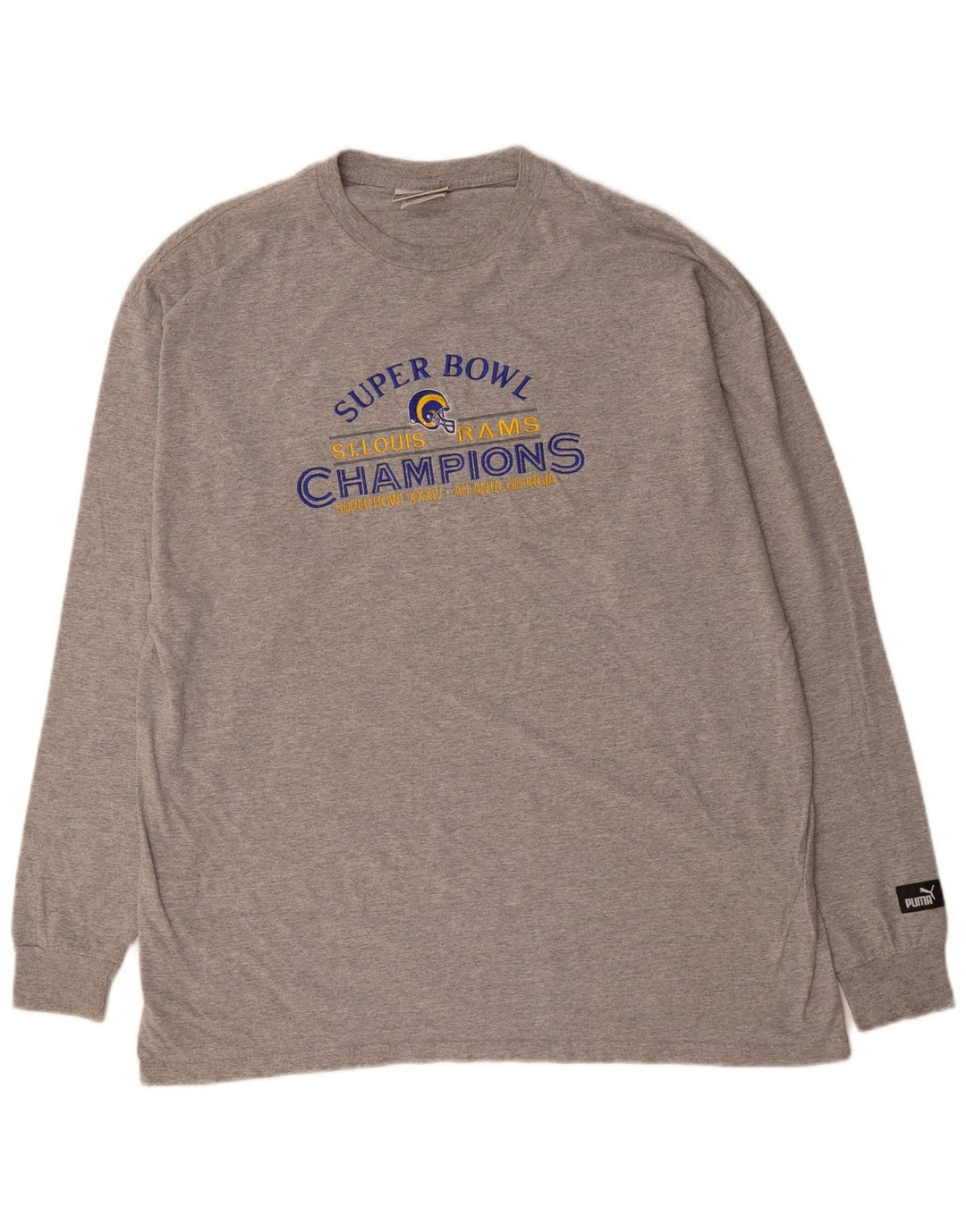 PUMA Haut graphique à manches longues pour homme XL Gris Coton