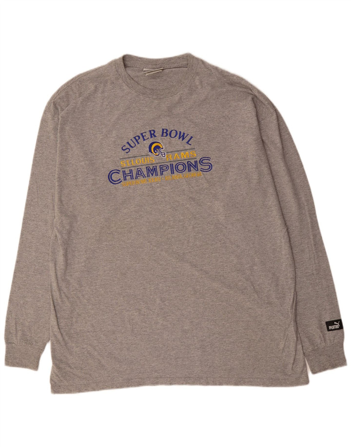 PUMA Haut graphique à manches longues pour homme XL Gris Coton